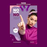 PSD gratuit affiche sur l'élimination de la violence à l'égard des femmes avec photo