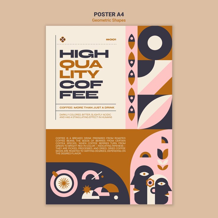 PSD gratuit affiche de formes géométriques