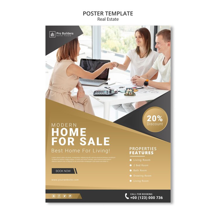 PSD gratuit affiche immobilière