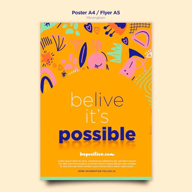 PSD gratuit affiche de message de positivisme