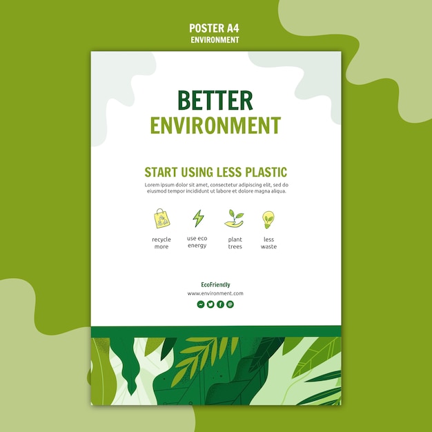 PSD gratuit affiche de mesure écologique