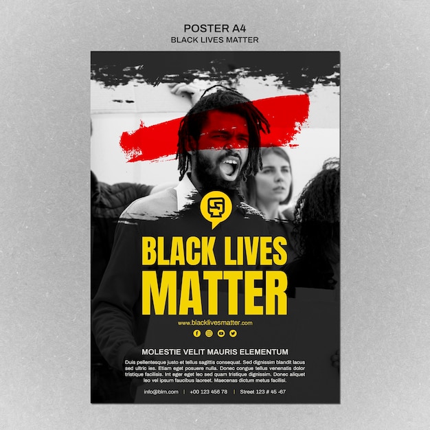 Affiche minimaliste de la vie noire avec photo