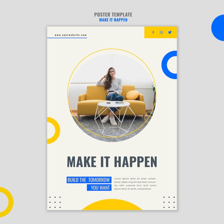 PSD gratuit affiche de modèle d'annonce commerciale memphis