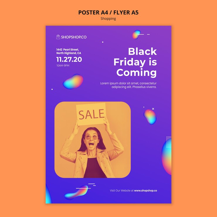 PSD gratuit affiche de modèle d'annonce shopping