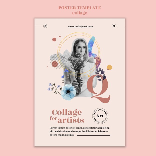 Affiche de modèle de collage pour artistes