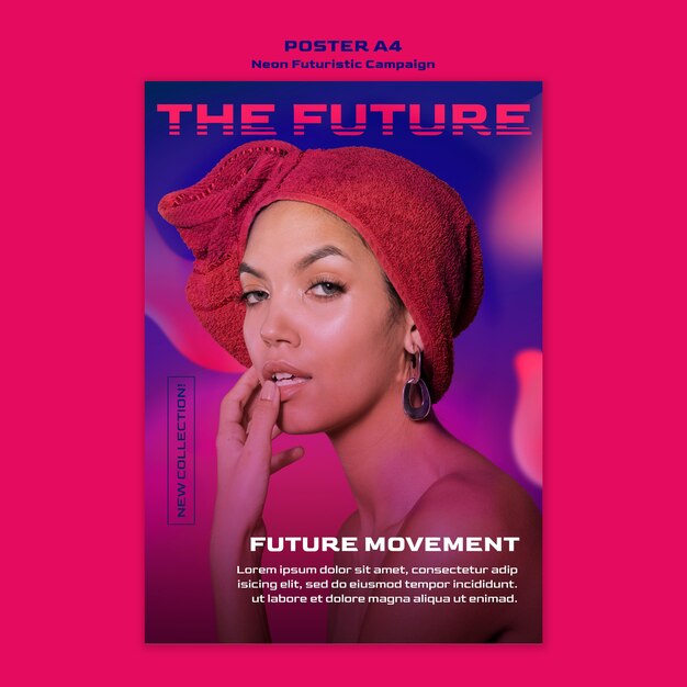Affiche de modèle futuriste néon