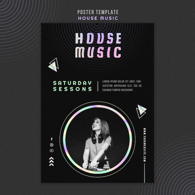 Affiche De Modèle De Musique House