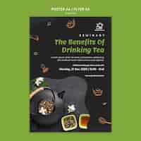 PSD gratuit affiche de modèle de thé vert