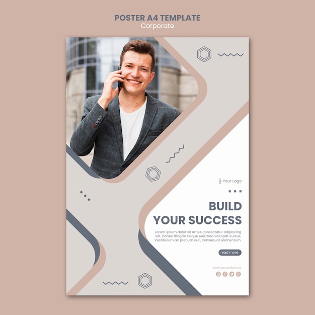 PSD gratuit affiche de modèle de travail d'équipe