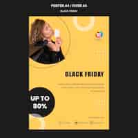 PSD gratuit affiche de modèle de vendredi noir