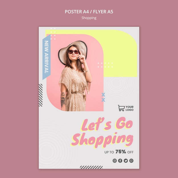 PSD gratuit affiche de modèle de vente shopping