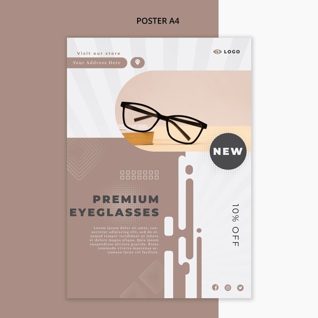 Affiche pour l'entreprise de lunettes