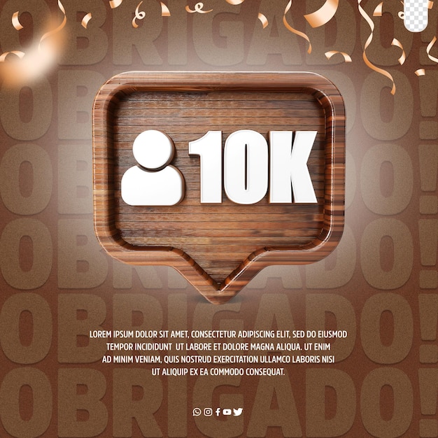 Une Affiche Pour Un événement Sur Les Réseaux Sociaux Avec Les Mots 10k Dessus Logo 3d 10k Followers