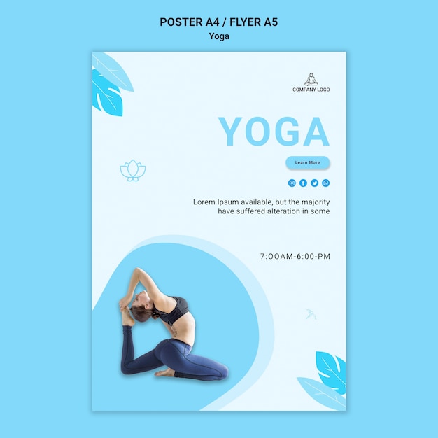 PSD gratuit affiche pour l'exercice de yoga