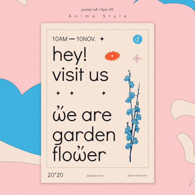 PSD gratuit affiche pour jardin fleuri