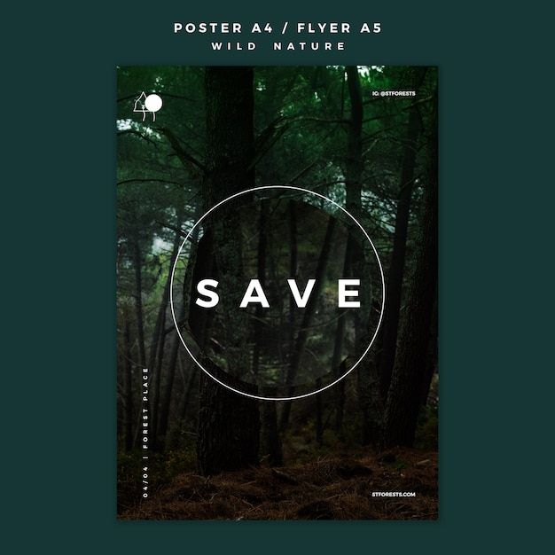 Affiche pour la nature sauvage