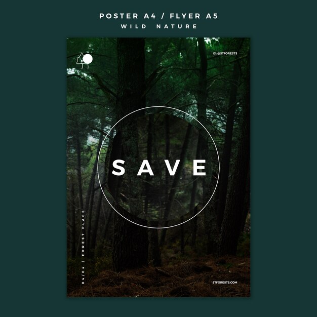 Affiche pour la nature sauvage