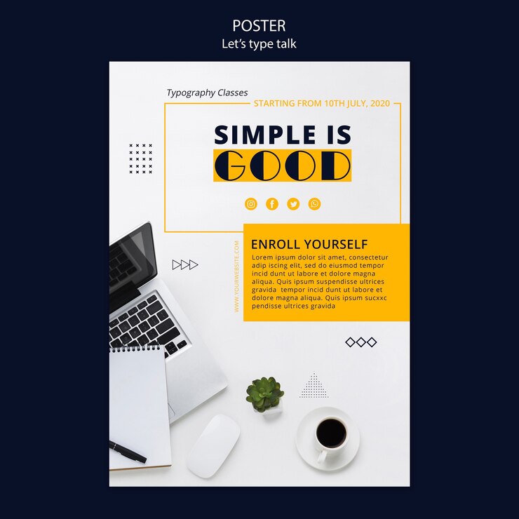 PSD gratuit affiche pour la productivité au travail