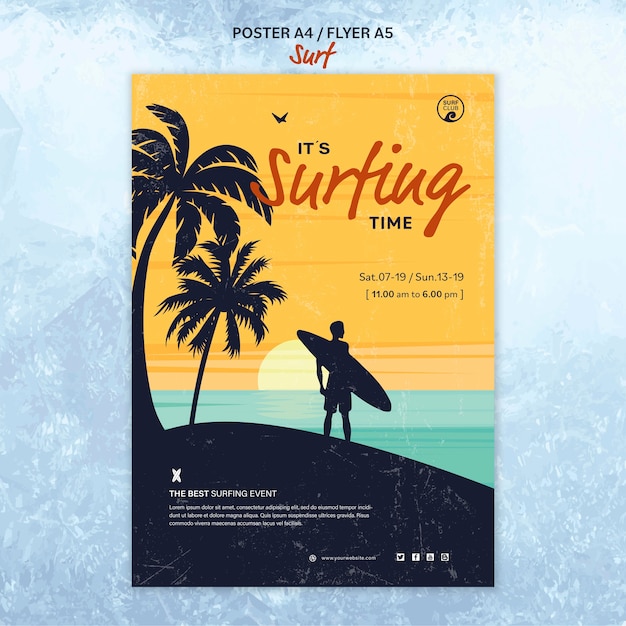 Affiche Pour Le Temps De Surf