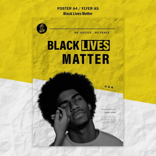 PSD gratuit affiche pour les vies noires comptent