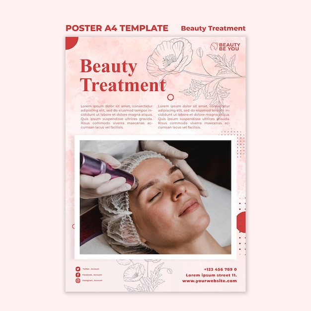 PSD gratuit affiche de soins de beauté