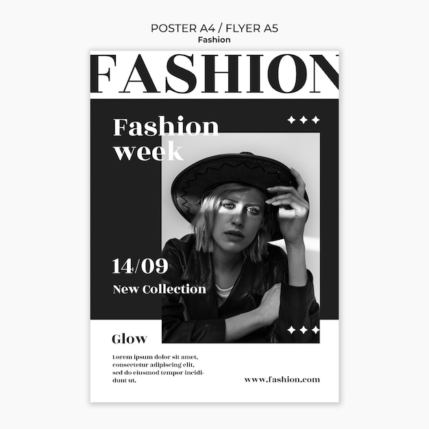 PSD gratuit affiche de tendances de la mode design plat