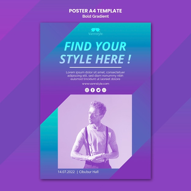 PSD gratuit affiche de vente de mode