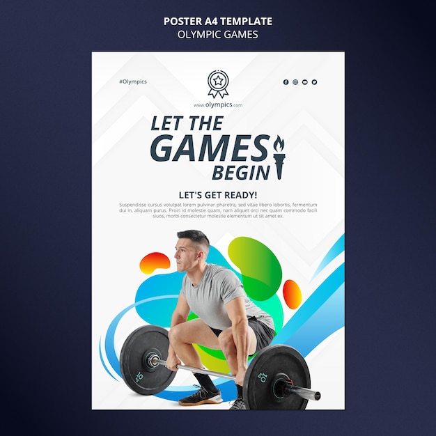 Affiche Verticale De Compétition Sportive Avec Photo