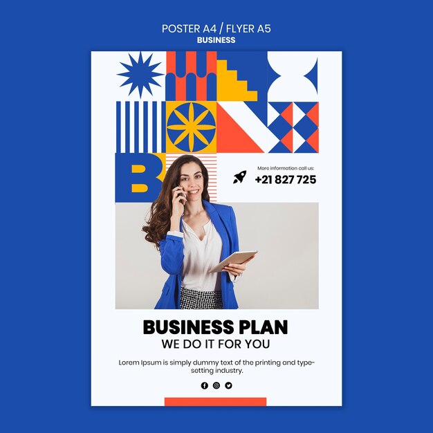 Affiche verticale pour affaires avec femme élégante