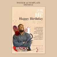 PSD gratuit affiche verticale pour l'anniversaire d'anniversaire