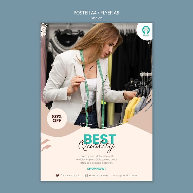 PSD gratuit affiche verticale pour la collection de mode