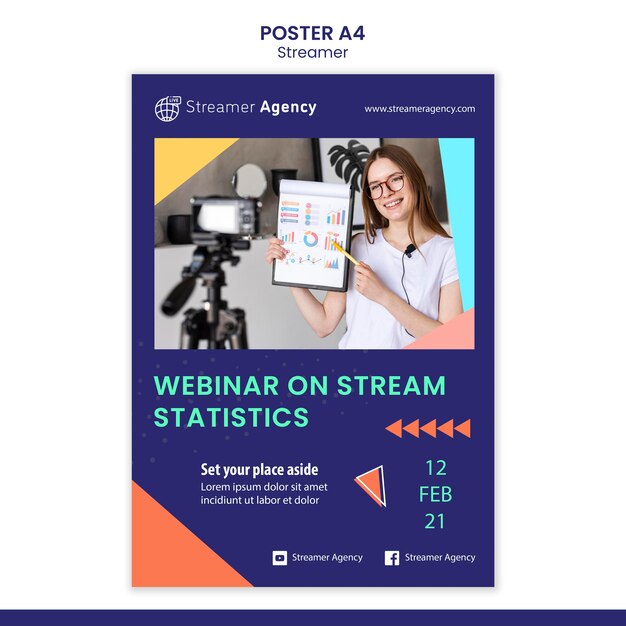 Affiche verticale pour diffuser du contenu en ligne