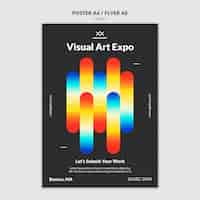 PSD gratuit affiche verticale pour l'exposition d'art moderne