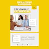 PSD gratuit affiche verticale pour l'immobilier et la construction