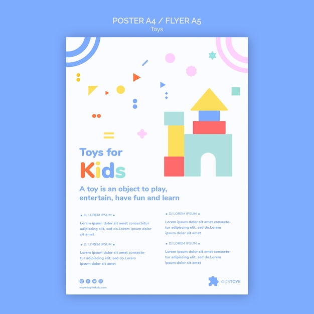 PSD gratuit affiche verticale pour jouets pour enfants achats en ligne
