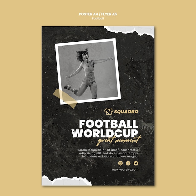 Affiche Verticale Pour Joueur De Football Féminin