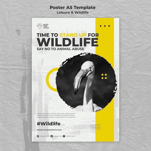 Affiche Verticale Pour La Protection De La Faune Et De L'environnement