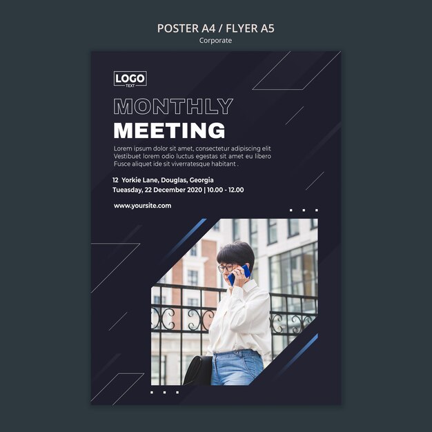 Affiche verticale pour société commerciale professionnelle