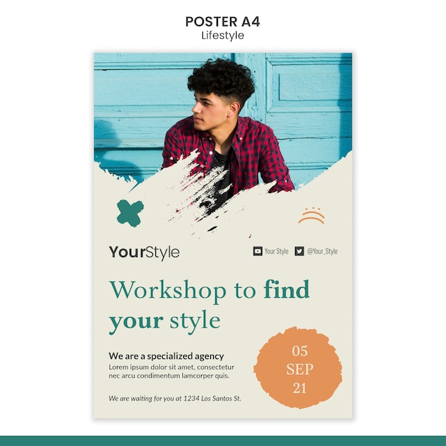 PSD gratuit affiche verticale pour un style de vie personnel