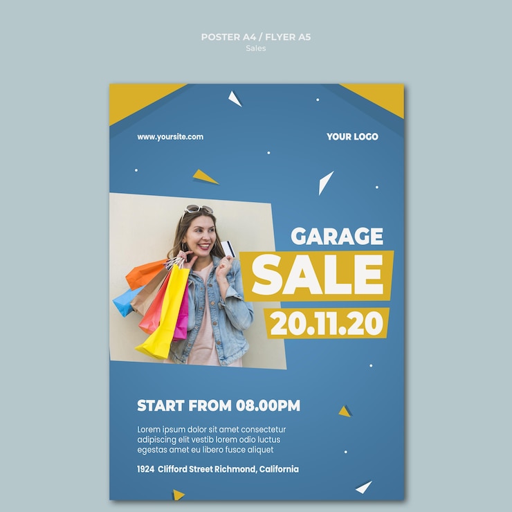 PSD gratuit affiche verticale pour la vente au détail