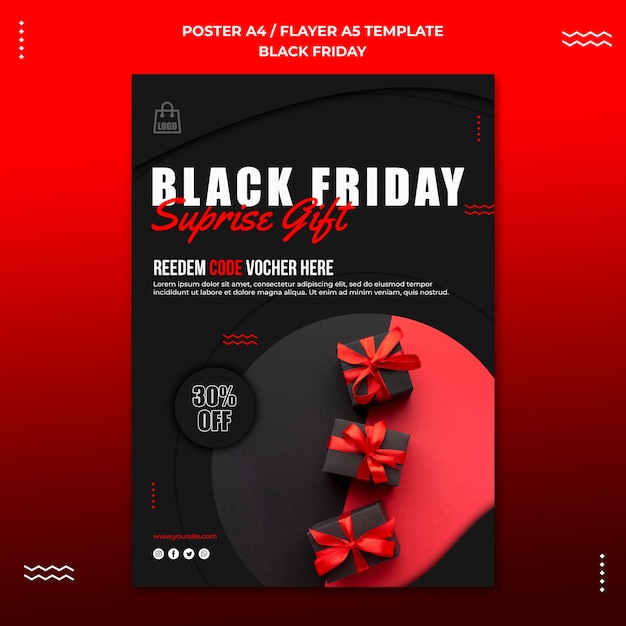Affiche verticale pour la vente du vendredi noir