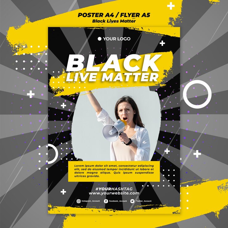 PSD gratuit affiche de la vie noire compte