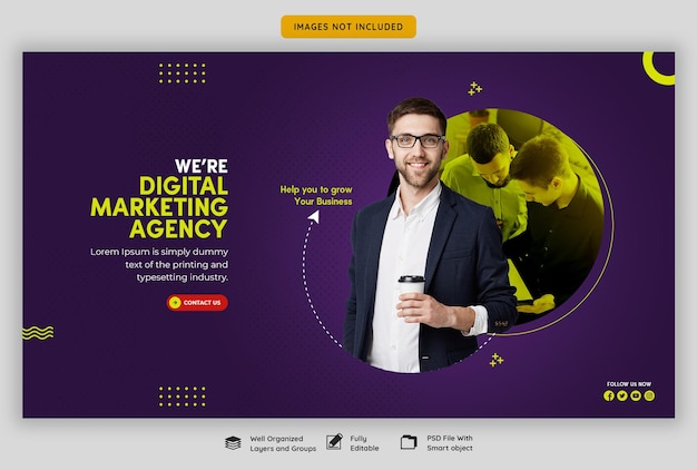 Agence de marketing numérique et modèle de bannière web d'entreprise