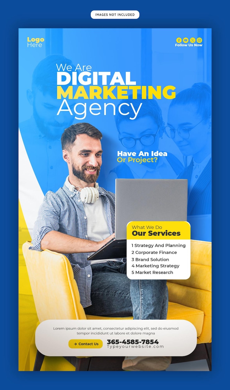 PSD gratuit agence de marketing numérique et modèle d'histoire d'entreprise facebook et instagram