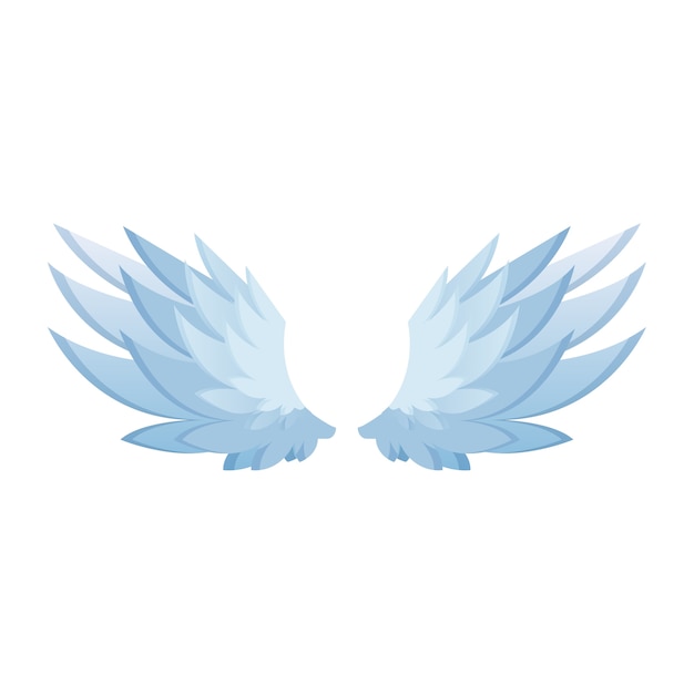 Des ailes d'ange de dessin animé isolées