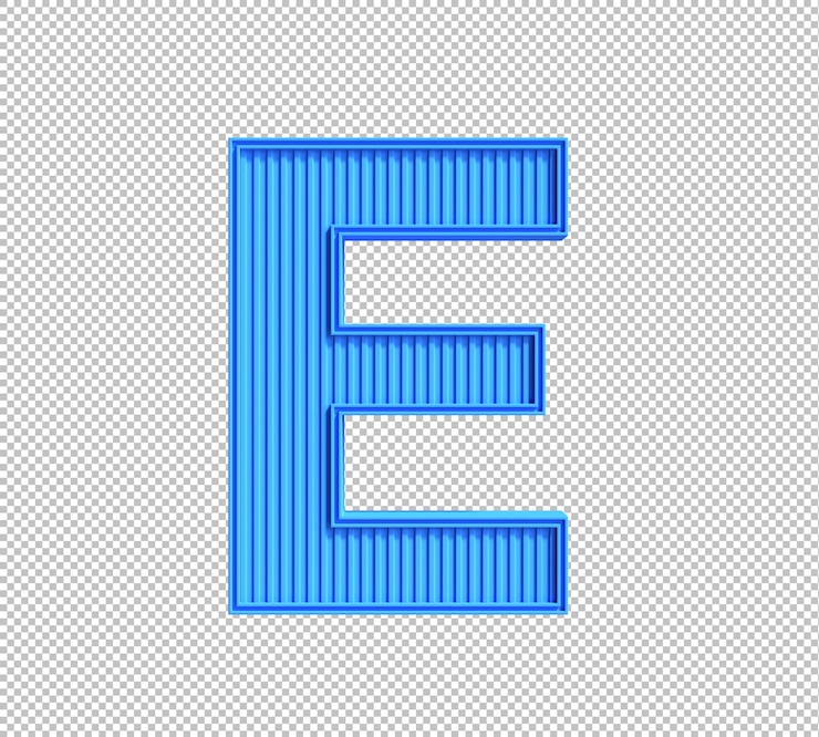 PSD gratuit alphabet 3d sur fond transparent