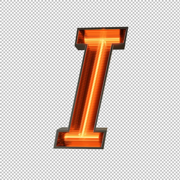 PSD gratuit alphabet néon sur fond transparent