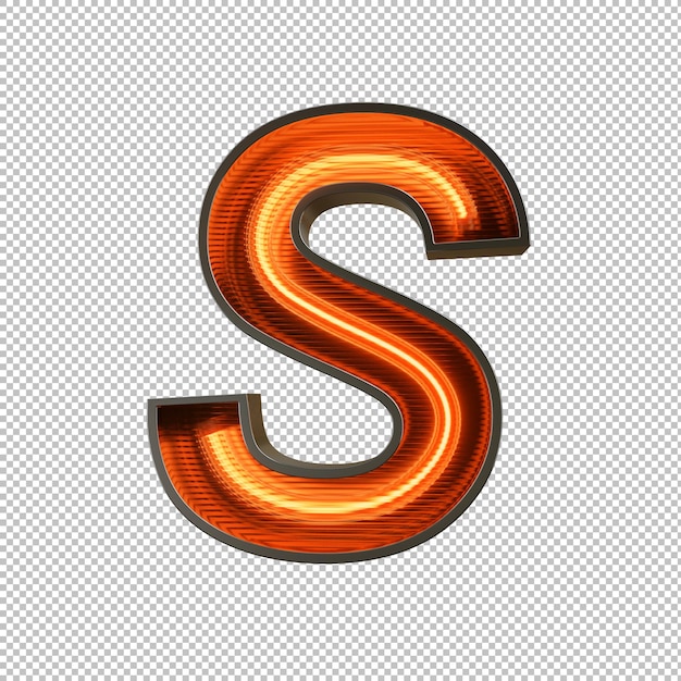 PSD gratuit alphabet néon sur fond transparent