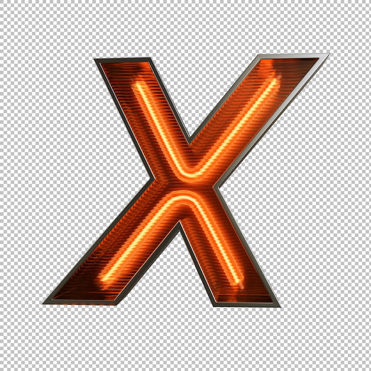 PSD gratuit alphabet néon sur fond transparent