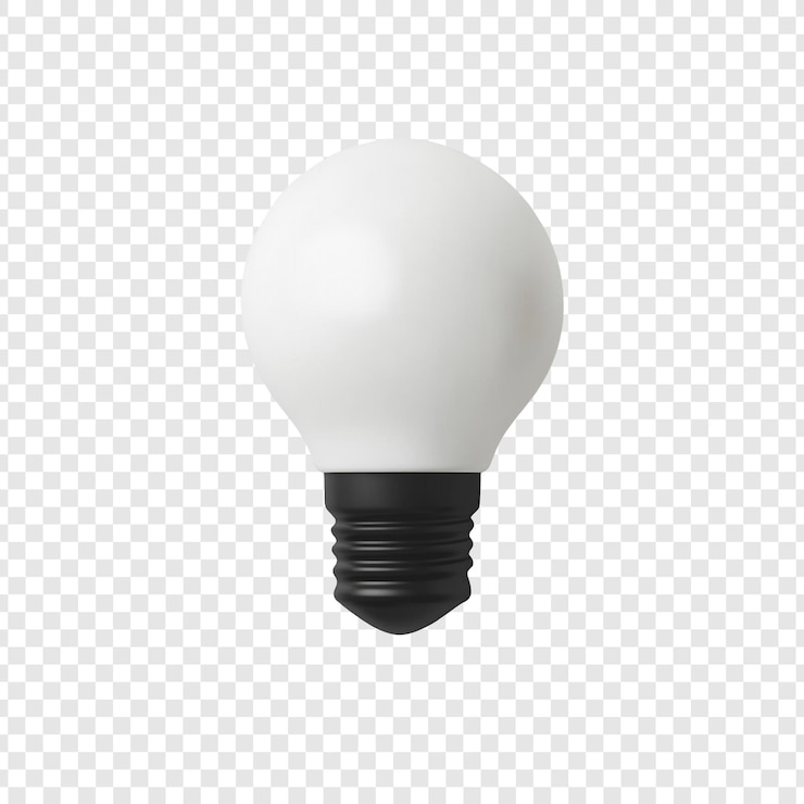 PSD gratuit une ampoule classique en 3d au design minimaliste isolé sur un fond transparent